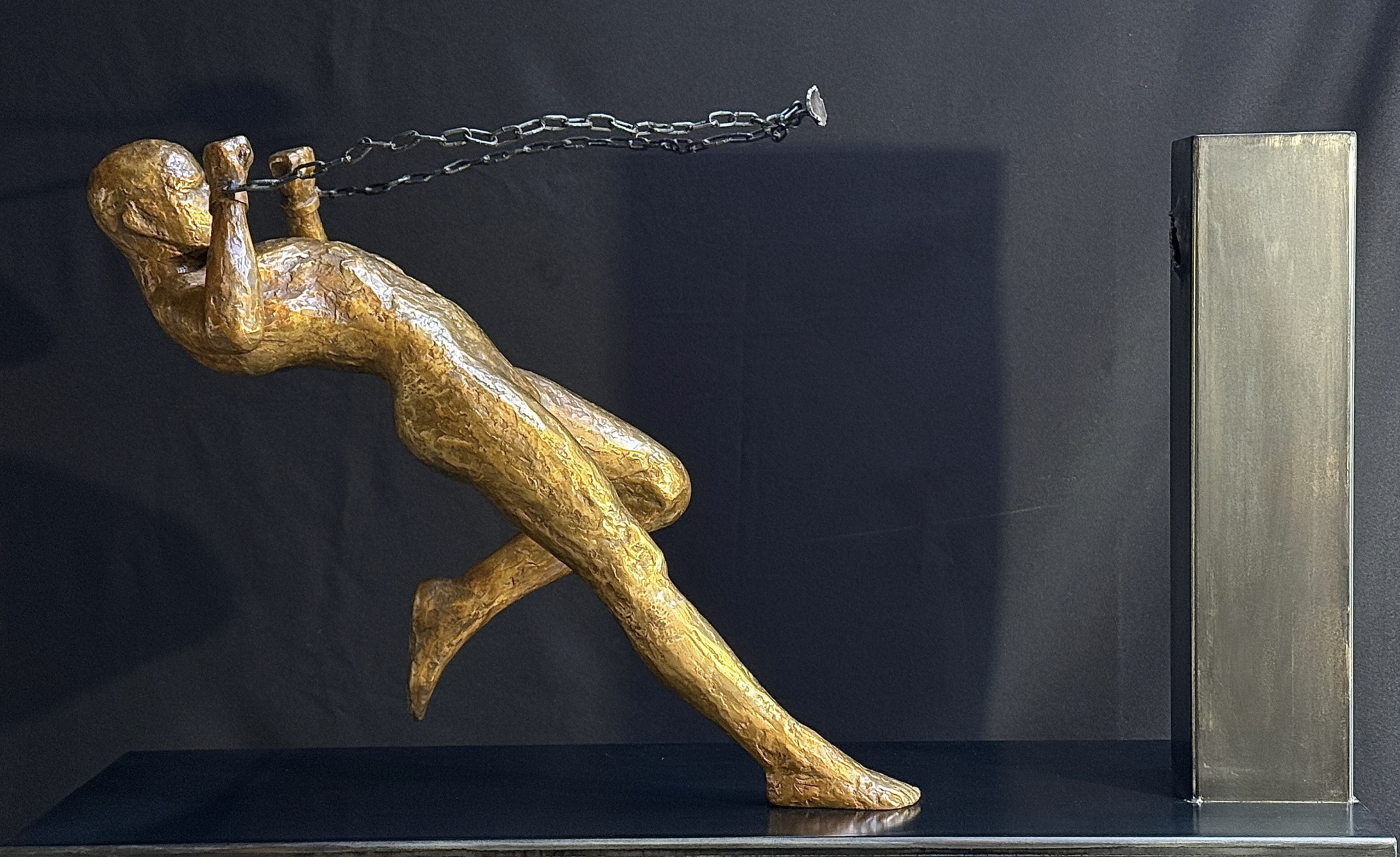 Freed'Homme, Sculpture contemporaine de Fabrice Dal'Secco exposée à la Galerie Esquina à Dinan
